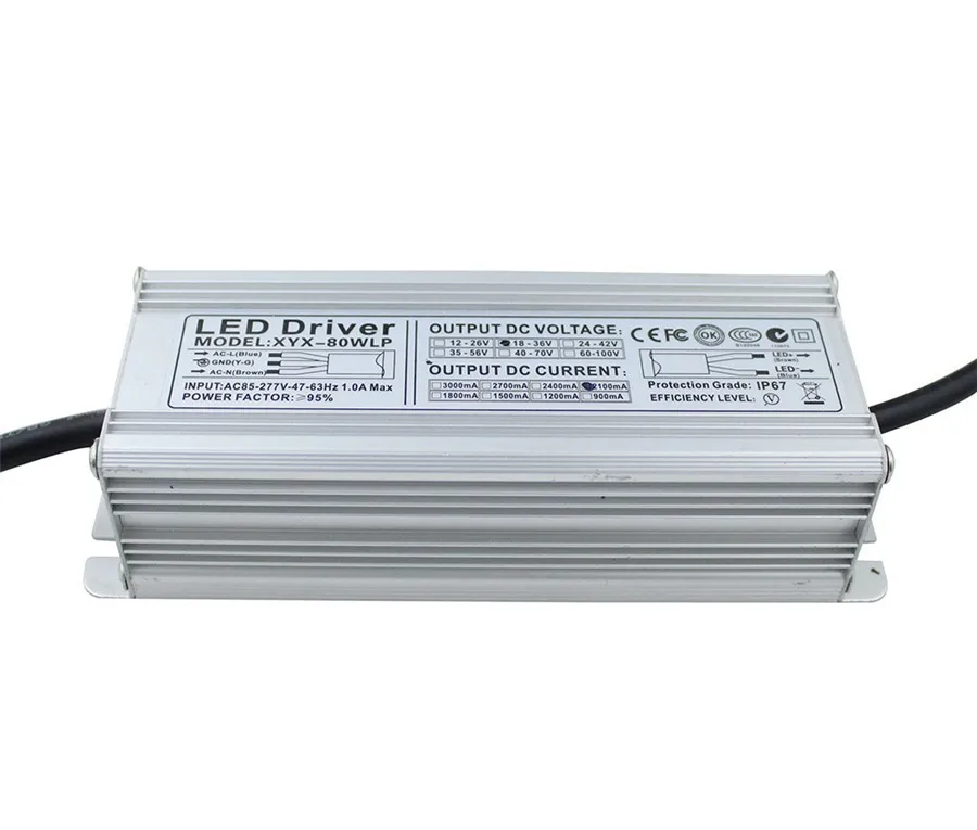 80 Вт Водонепроницаемый Led Питание адаптер Открытый Светодиодный драйвер IP67