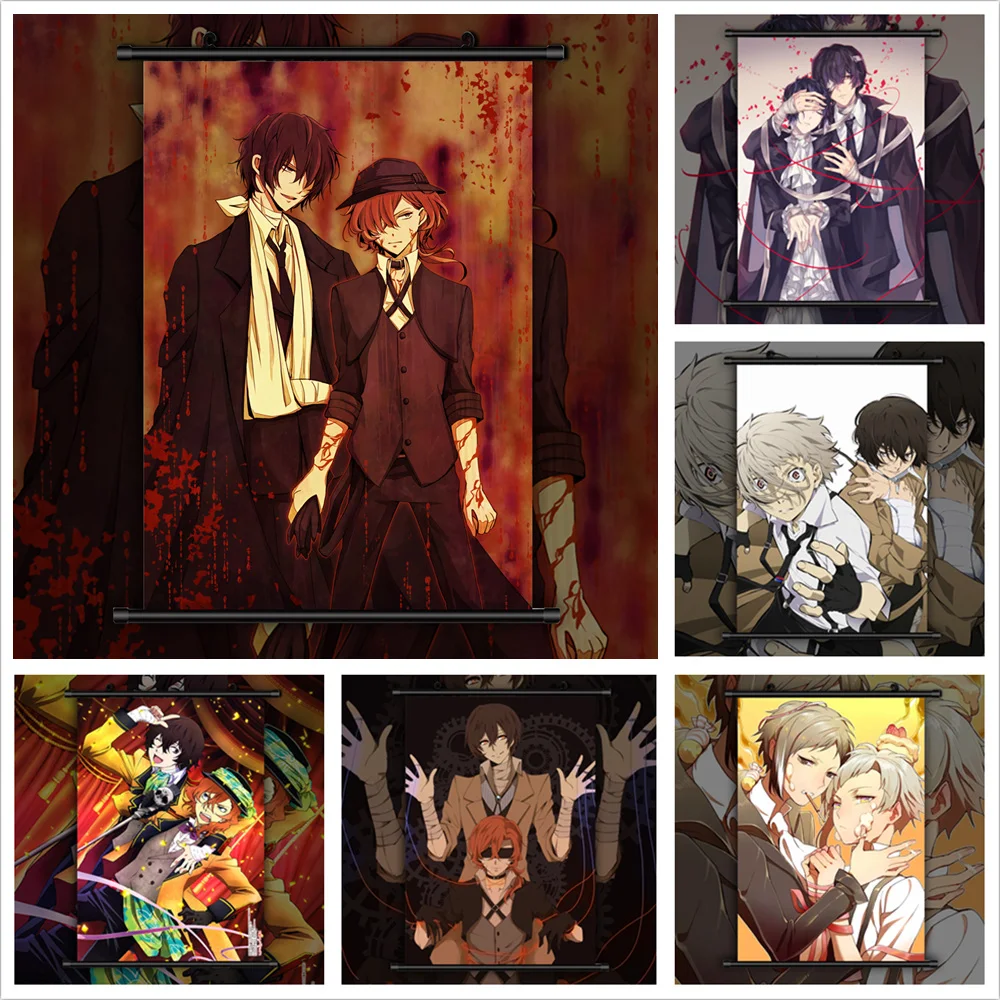 Bungou бродячие собаки Dazai Chuuya atсуси Аниме Манга настенный постер свиток B|Рисование