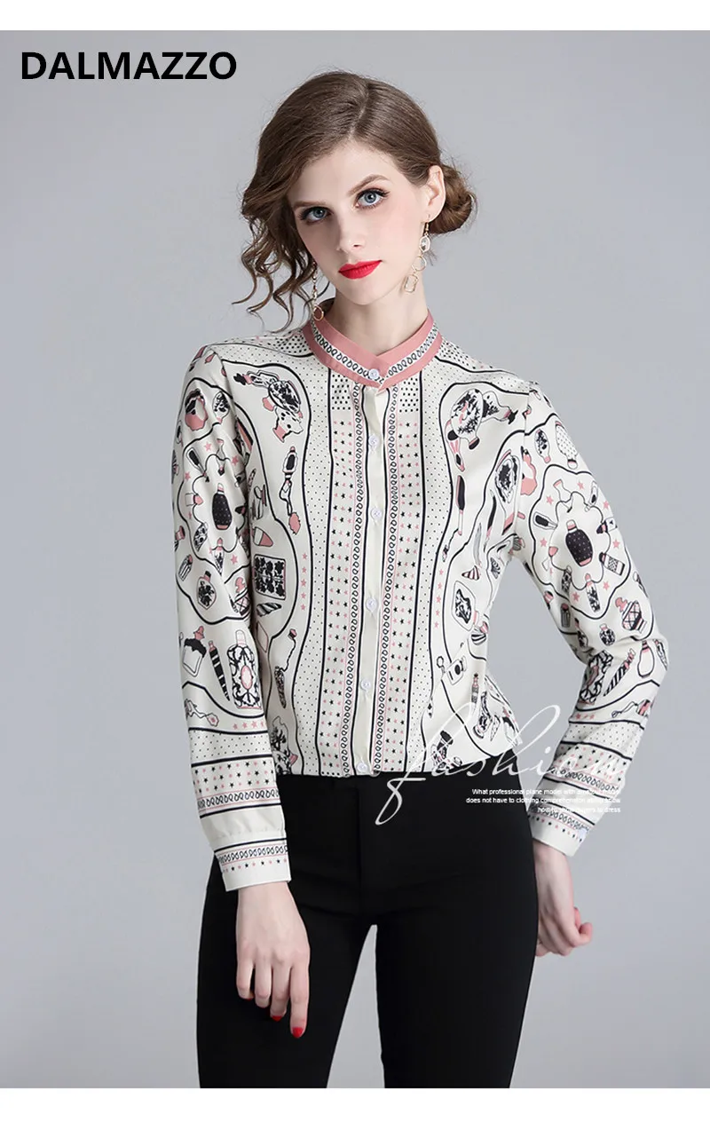 Женская шифоновая блузка с принтом роскошная брендовая дизайнерская длинным