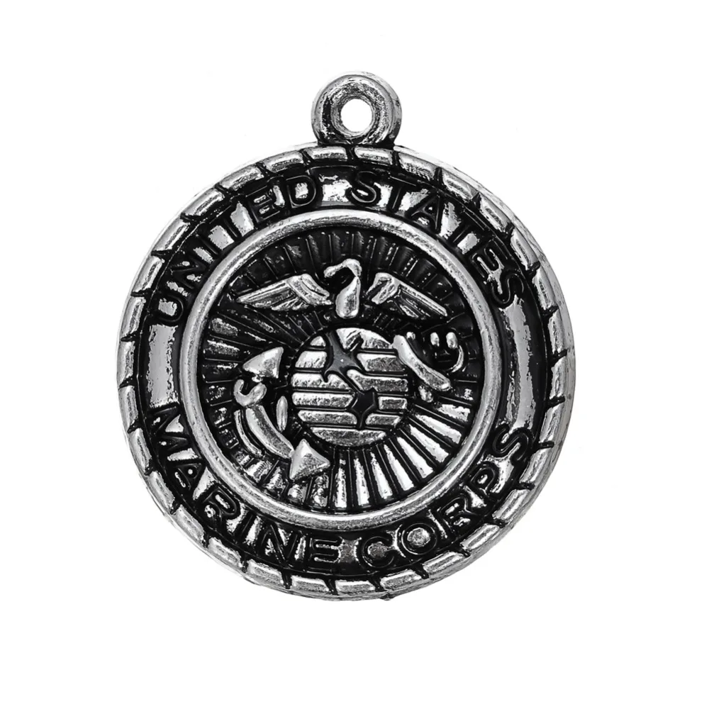

Skyrim Wholesale Jewelry Accessories Zinc Alloy US Marine Corps Charms For Necklace&Bracelet DIY Handmade Jewelry Findings 10pcs