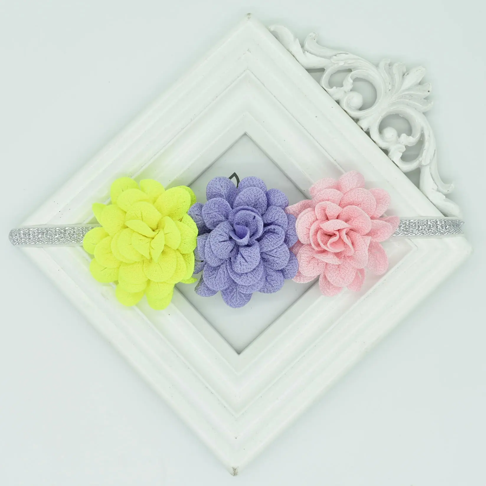 2018 Новинка с цветочным узором для девочек головная повязка аксессуары волос три