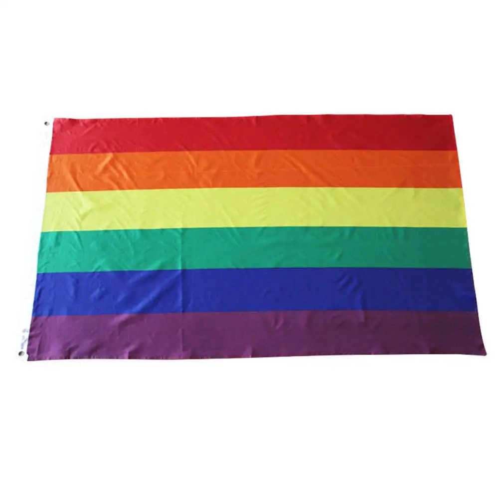 1 шт цветной Радужный Флаг полиэстер большой гей флаг с латунными люверсами