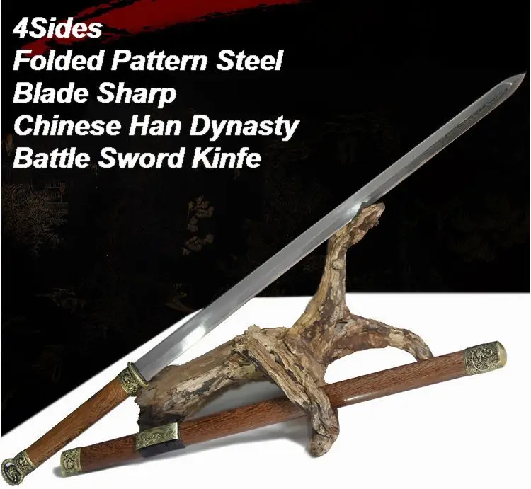 

Ручной Кованый сложенный стальной клинок Китайский Меч Тан двойной край ушу Saber