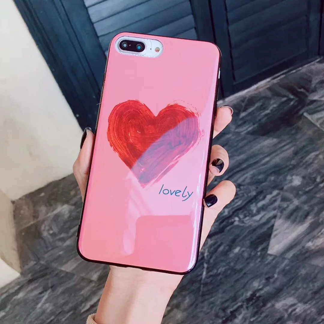 Роскошные милые сердцу граффити Телефон задняя крышка для iPhone X 6 S 7 8 плюс Fundas