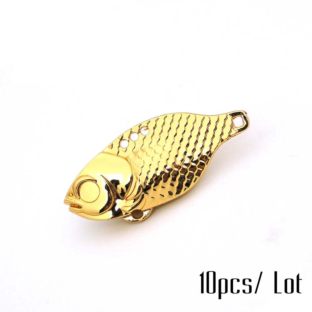 Gold Jerry 10 шт., 14,5 г/10 г/6,3 г/4,4 г, рыболовные заготовки, приманка, Тонущая, бесступенчатая, Кривошип, металлическое лезвие, приманка, вибрация, сплав, вольфрам, pesca - Цвет: Gold