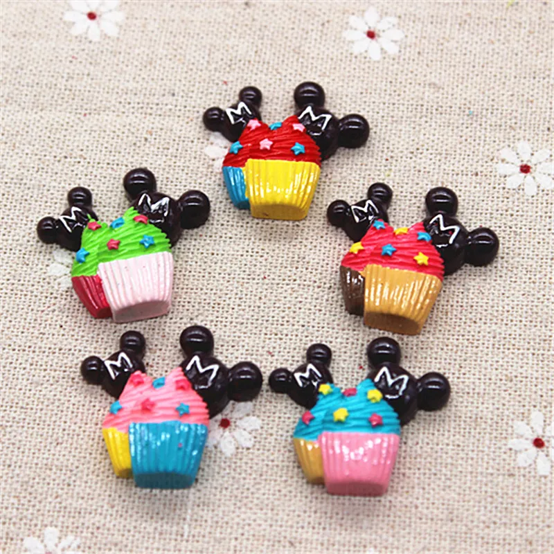 10 шт. микс цветов кавай мультяшный торт каучук миниатюрная еда с плоским