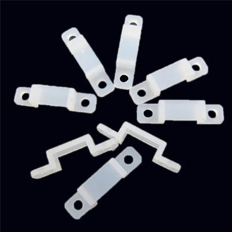 

Snap 8mm 10mm 12mm soft light clamp retaining clips silica gel 20pcs fixer silicone clip for LED strip light LED Clips