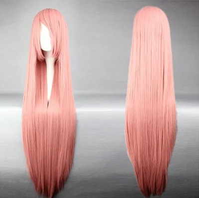 pink Женские 100 см 4" длинные женские синтетические парики для косплея волосы костюмы на Хэллоуин Perruque Peruca Femininas Coser - Цвет: pink