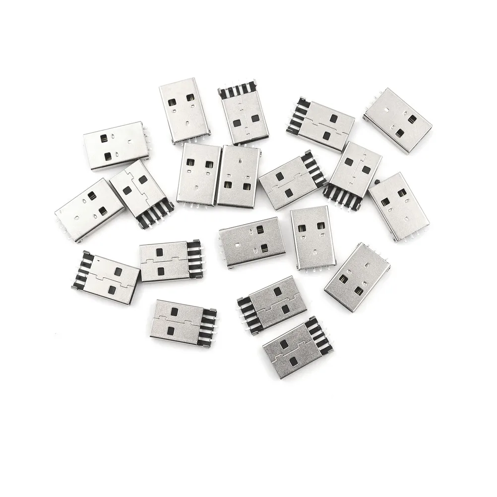 20 шт./лот USB 2 0 4pin A Тип штекер SMT разъем Черный G49 для передачи данных Зарядка