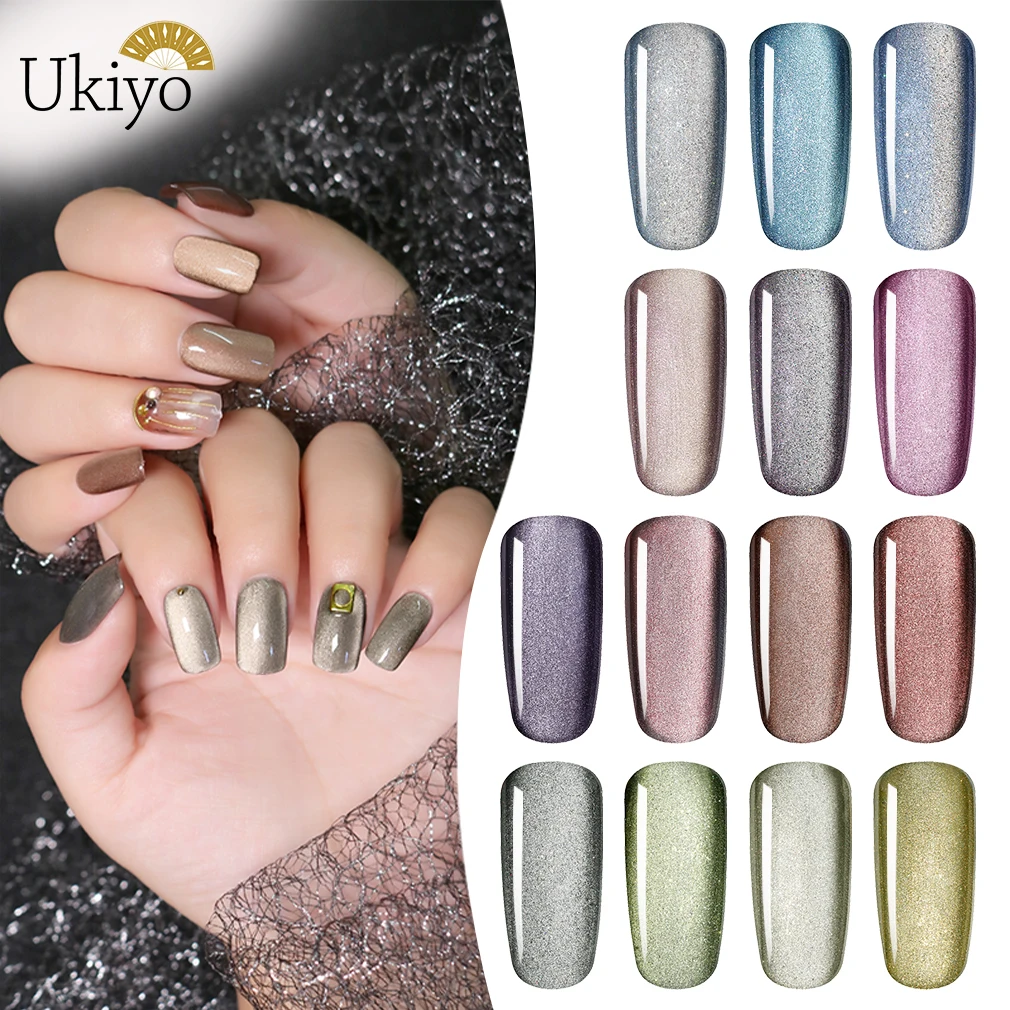 УФ гель для ногтей Ukiyo 10 мл 5D кошачий глаз широкий Гель лак дизайна отмачиваемый