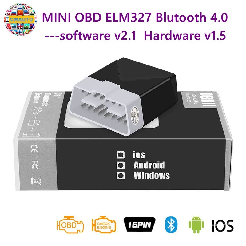 Мини сканер OBD2 ELM327 Bluetooth 4 0 для многобрендового программного обеспечения CAN BUS V2.1