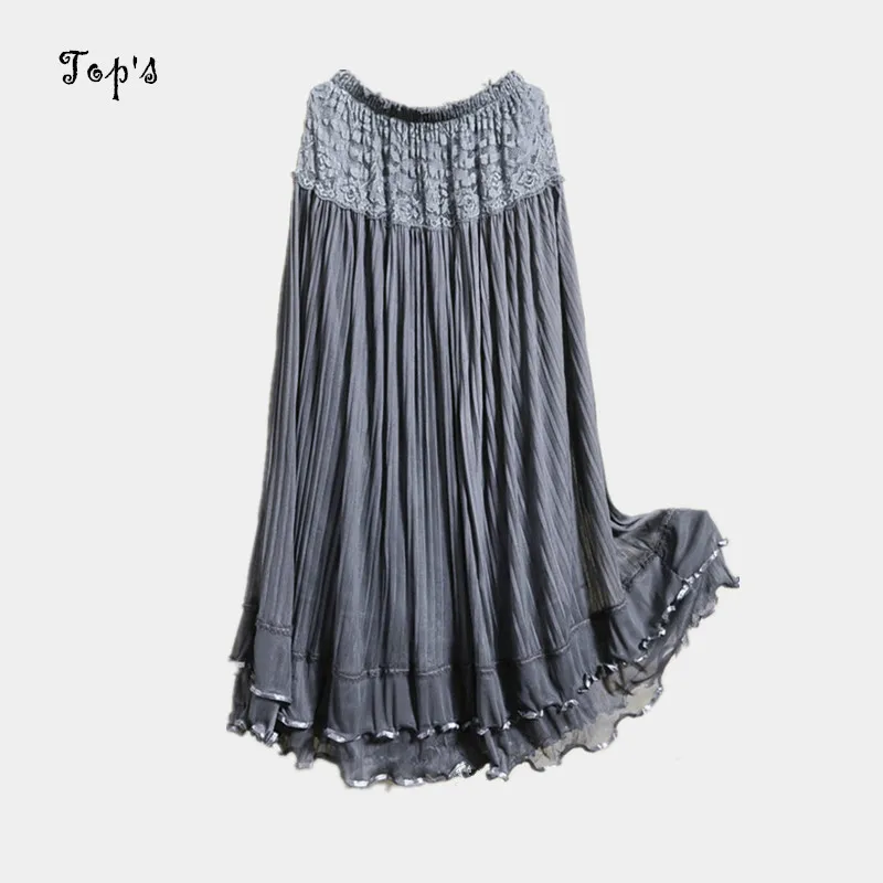 Женская длинная кружевная юбка элегантная пляжная макси из тюля лето 2016|women tight