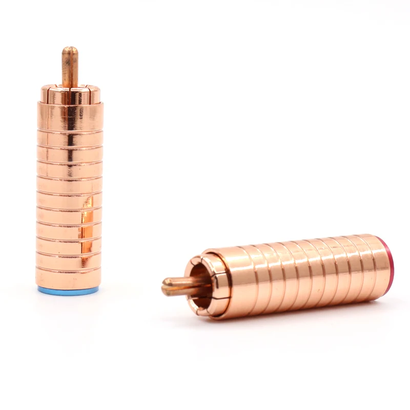 

4pcs RCA Plug red copper Plated Audio Video Adapter Connectors Soldering for video cable