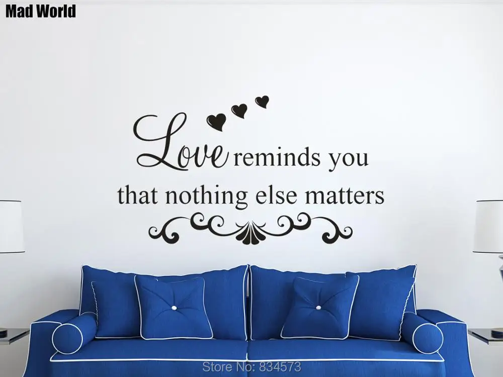 

Love reminds you that nothing else matters Wall Art Stickers Wall Decals Home DIY Decoration Removable Room Decor Wall Stickers