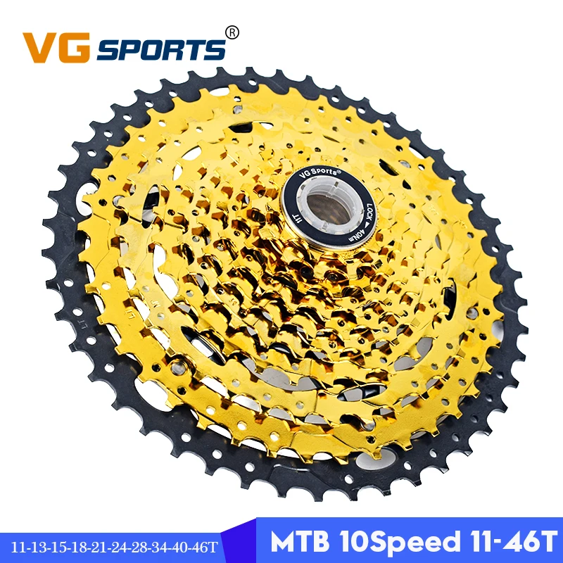 VG Спортивная Сверхлегкая MTB 10 скорость 11-46T кассета велосипедная обгонная муфта Золотая Звездочка cdg 10S горный велосипедный маховик 46T