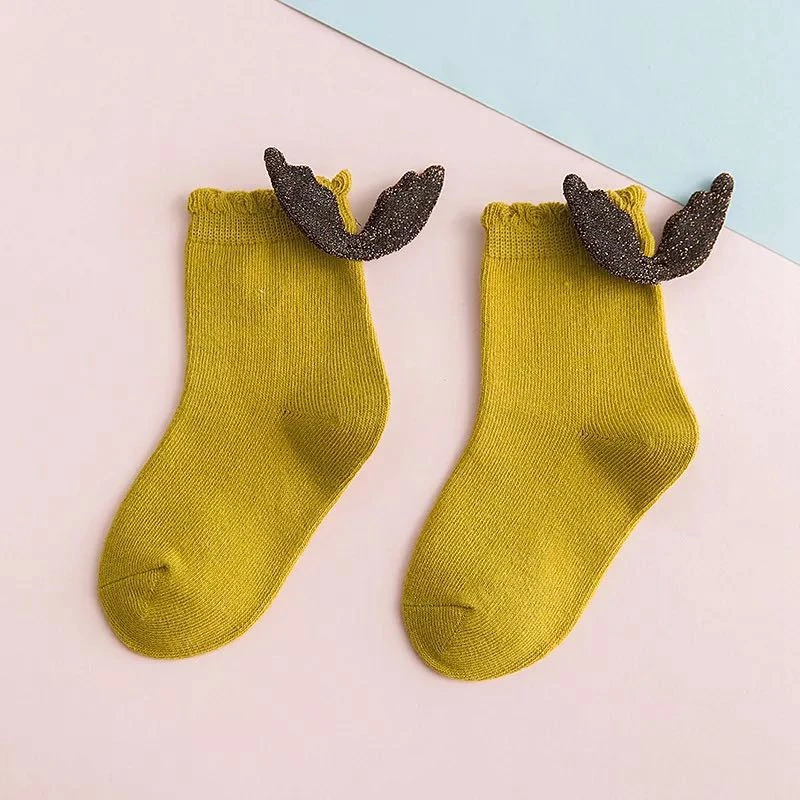 Милые носки для малышей с крыльями сзади маленьких девочек и мальчиков Детские