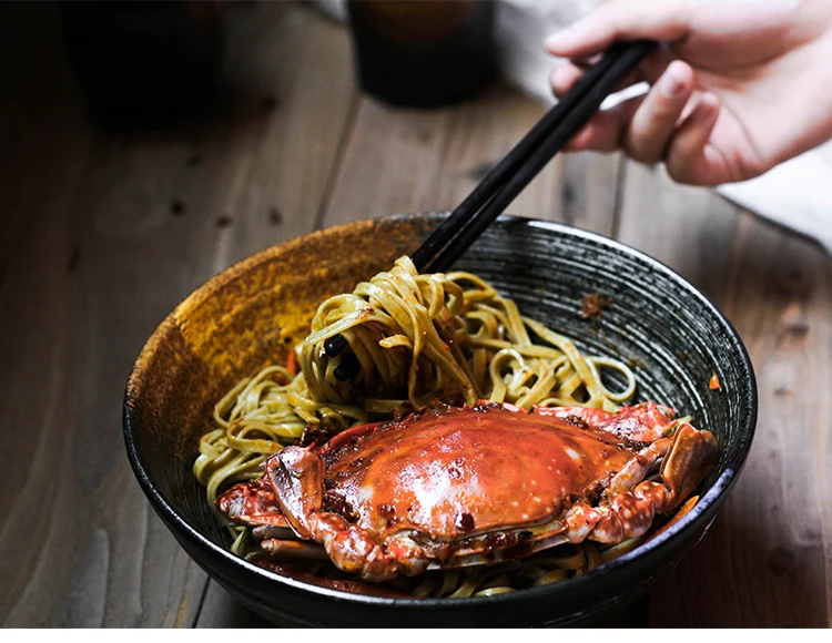 7,5 дюймов японская винтажная посуда керамическая фарфоровая чаша Ramen большая тарелка для супа салатники винтажная посуда кухонные аксессуары