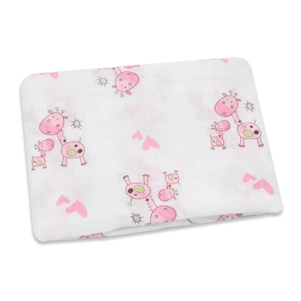 Pink Deer Розовый Лебедь, хлопок, фламинго, роза, фрукты, принт, муслин, детское одеяло s, постельные принадлежности, детское Пеленальное полотенце для пеленки для новорожденных, одеяло - Цвет: Pink Deer