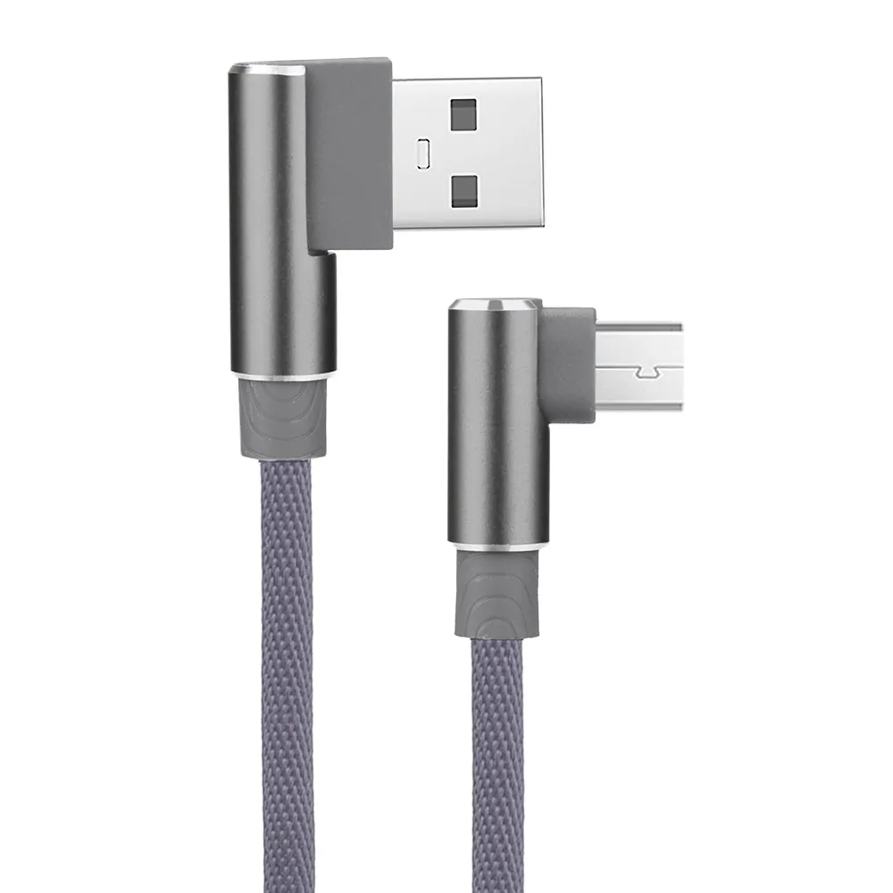 Абсолютно и высококачественный 1 м 90 градусов угловой l-образный V8 USB 2,0 кабель для зарядки и передачи данных для телефона Android