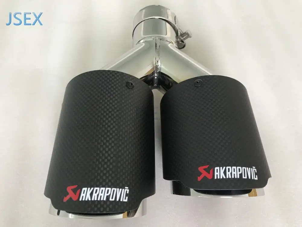 Углеродное волокно Стайлинг AKRAPOVIC нержавеющая сталь Универсальный двойной автомобильный глушитель выхлопной трубы автомобильные аксессуары модификация