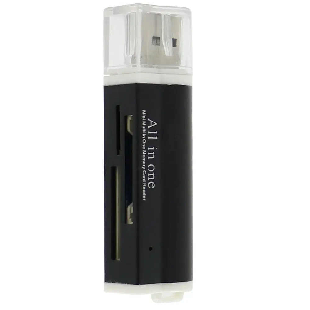 Black Multi Touch все в 1 взаимный обмен данными между компьютером и периферийными устройствами 2,0 кард-ридер 4-образными пазами 480 м/с памяти для максимум 32GB в алюминиевом корпусе TF MS SD MMC карты памяти SDHC M2 адаптер карт - Цвет: Black