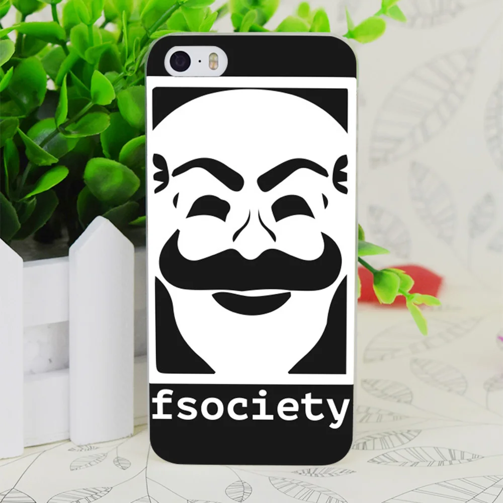 C3895 F-society Mr Robot Прозрачный Жесткий Тонкий чехол для Apple IPhone 4 4S 4G 5 5G 5S SE 5C 6 6S Plus |