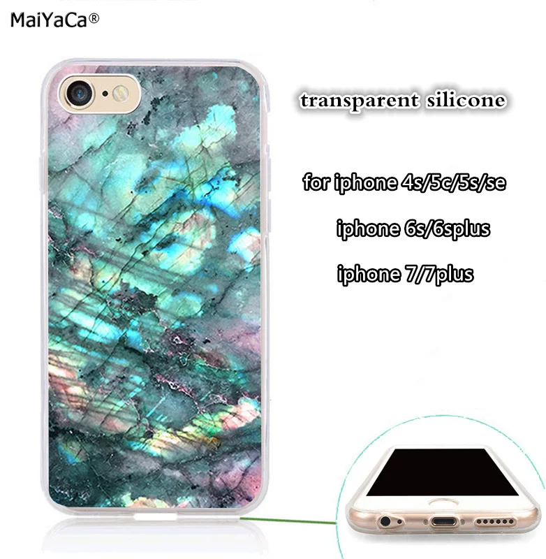 Лабрадорит лунный камень прозрачный силиконовый чехол для мобильного телефона