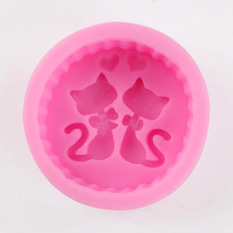 Силиконовые формы для мыла с котами две кошки гипсовая форма круглые ручной