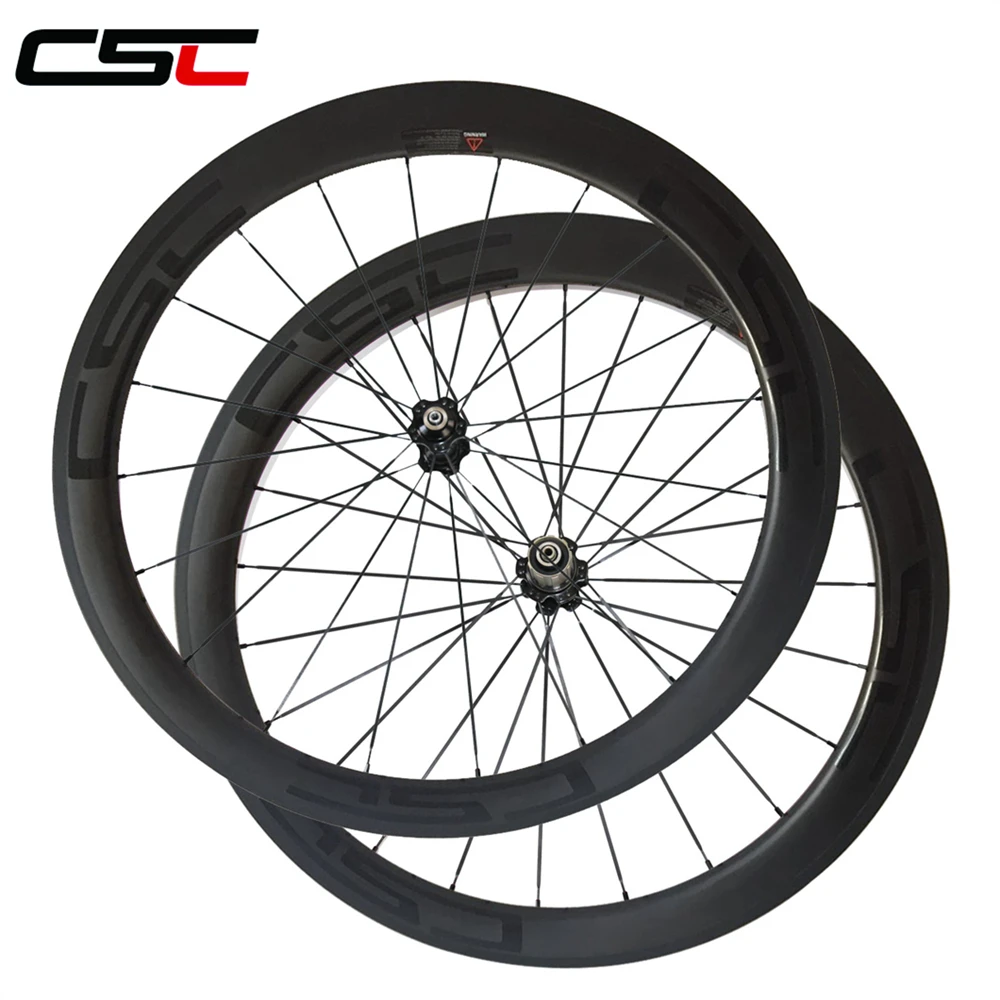 

CSC Bike Wheelset No Outer Hole 23mm wide 50mm clincher carbon wheels Tubeless ready with novatec sapim pillar 1420 spokes