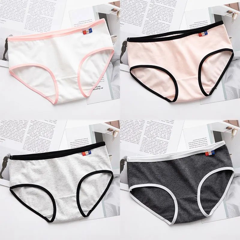 white pink grey dark BEZL,, женские хлопковые трусы, трусы для молодых девушек, одноцветные, средняя посадка, Короткие трусы, удобные трусики, женское нижнее белье - Цвет: white pink grey dark