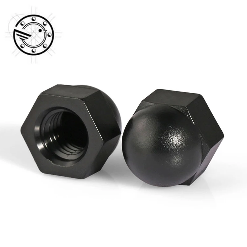 DIN1587 RoHS m3 m4 m5 m6 m8 m10 m12 Черно-Белая нейлоновая гайка пластиковая крышка