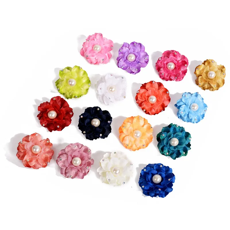 2 Pcs Imitation Pearls Rose Flower Hairpin Clips Headwear Bridal Hair Accessory Jewelry 16 Colors tiara de noiva | Украшения и