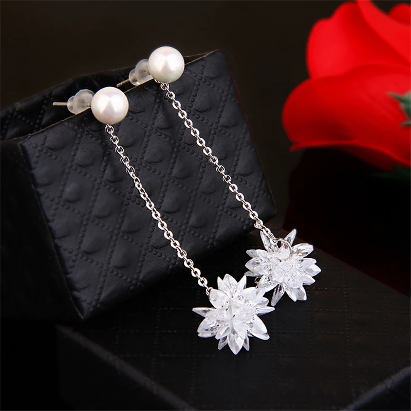 Ataullah Long Drop Dangle Hanging Pendant Earrings New Fashion Simulated Pearl Rhinestone For Women Jewelry Brincos Bijoux EW009 | Украшения