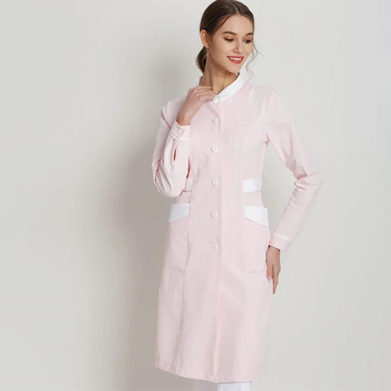 pink winter Розовые наряды медсестры костюм медика платье спа косметолога Спецодежда больница кормящих стрейч Спецодежда - Цвет: pink winter