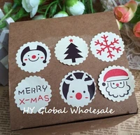 120pcslot merry christmas theme sealing sticker diy gifts posted baking decoration package label multifunction
