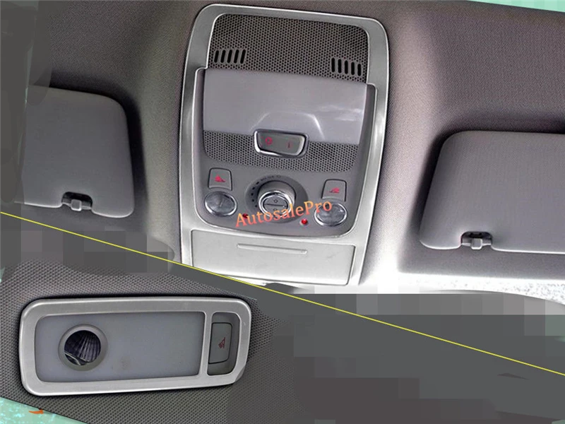 

Steel SunRoof Dome Front + Rear Reading Light Frame Cover trim 3pcs For Audi Q5 2008 2009 2010 2011 2012 2013 2014 2015