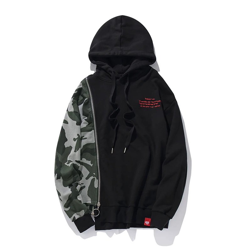 Одежда высшего качества камуфляж лоскутное молнии Для мужчин женщин Толстовки