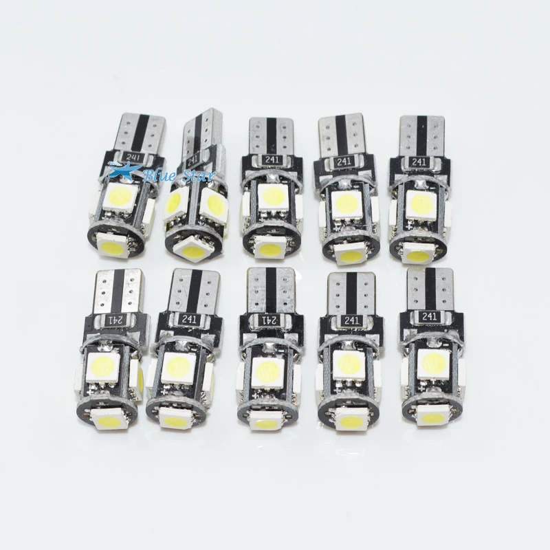 10 шт./лот T10 5 smd 5050 led Canbus без ошибок автомобильные лампы W5W 194 5SMD лампочки OBC ОШИБОК