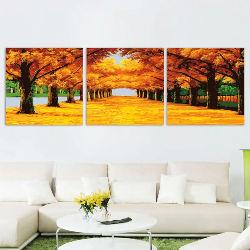 Раскраска по номерам Золотая дорога цифровая краска Модульная картина домашний