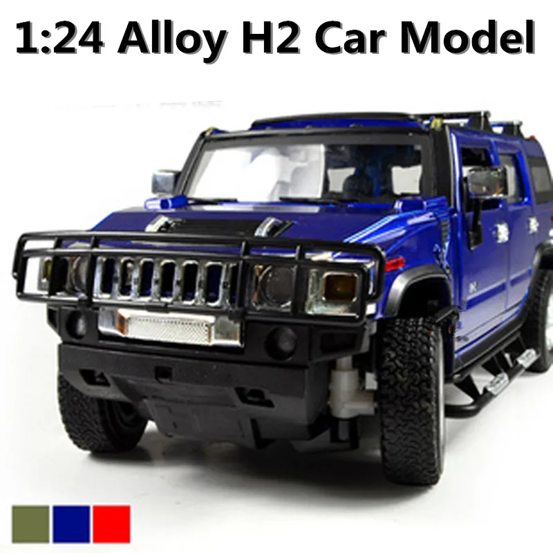 1:24 модель автомобиля Hummer H2 модели автомобилей из сплава высокая джипа