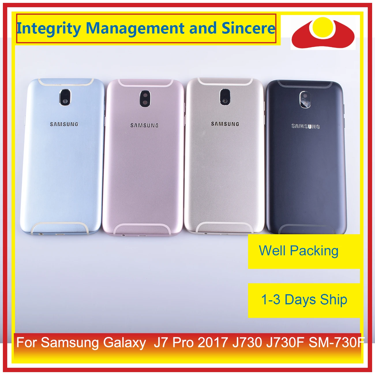 10 шт./лот для samsung Galaxy J7 Pro J730 J730F SM-730F корпус Батарейная дверная рама задняя крышка чехол Корпус Корпуса