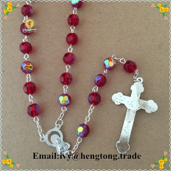 Ожерелье из красного стекла с гранями 8 мм фотоэлемент|rosary necklace|virgin marynecklace necklace |