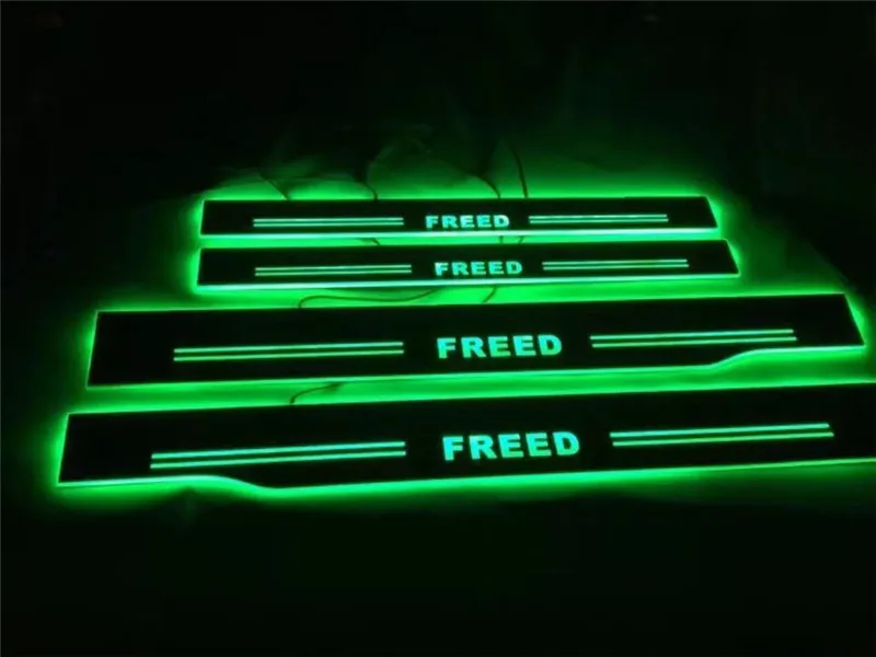 Светодиодный порога пластина Огни Перемещение двери потертости Nerf бары для бега