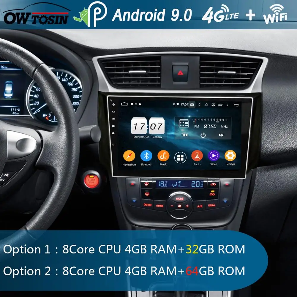 Автомобильный мультимедийный плеер IPS Android 10 1 8 ядер 4 Гб + 64 ГБ GPS для Nissan Sylphy 9 0-2012 |
