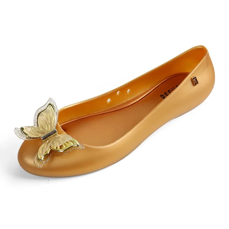 Mini Melissa/женские прозрачные сандалии с бабочками обувь для девочек объемным