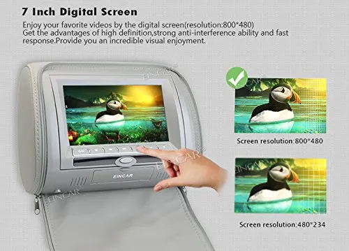 Серый цвет пара подголовник 7 ''ЖК-дисплей Автомобильная подушка мониторы