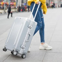 seabird aluminum frame travel suitcase with wheels tsa lock trolley case scratch resistant rolling luggage koffer