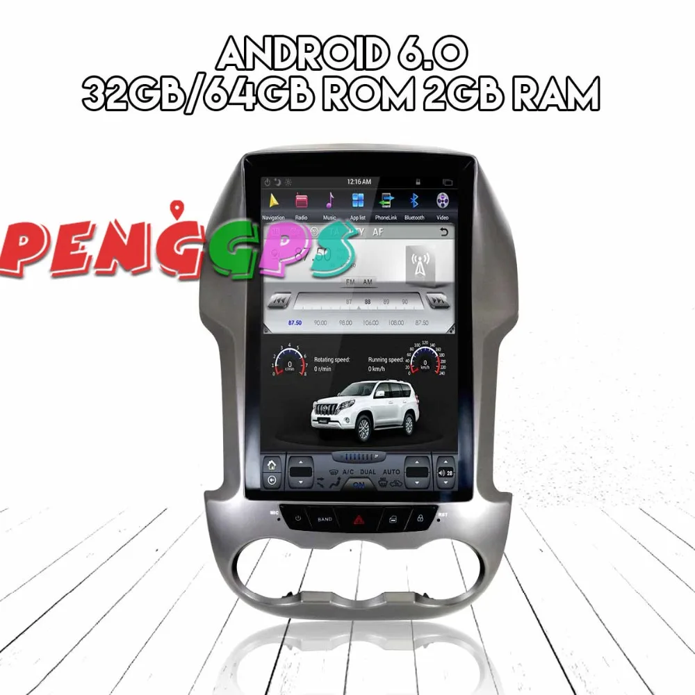 Автомобильный радиоприемник Tesla style 12 1 дюймов Android 2011 GPS навигация для Ford Ranger 2016