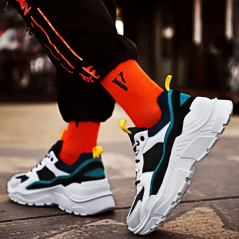 Харадзюку zapatillas hombre Deportiva массивные кроссовки, мужские кроссовки, спортивная женская спортивная обувь, мужская обувь на толстой подошве белого цвета для папы A-241