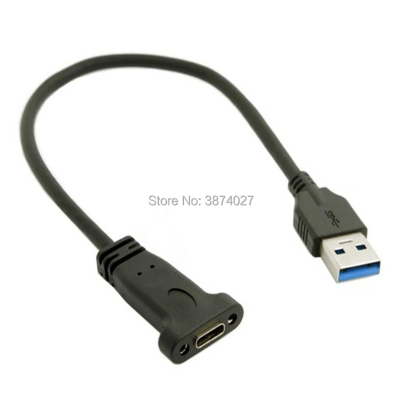 0 2 м USB C 3 1 Type TYPE Женский к Мужской кабель для передачи данных 20 см с винт крепления